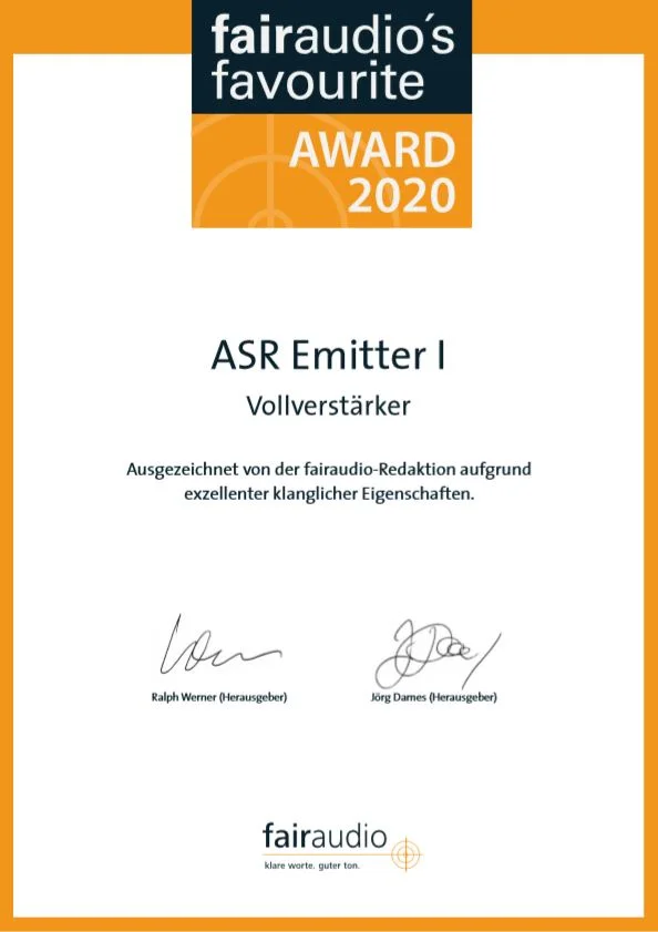 Sieger des Award's - ASR Emitter I